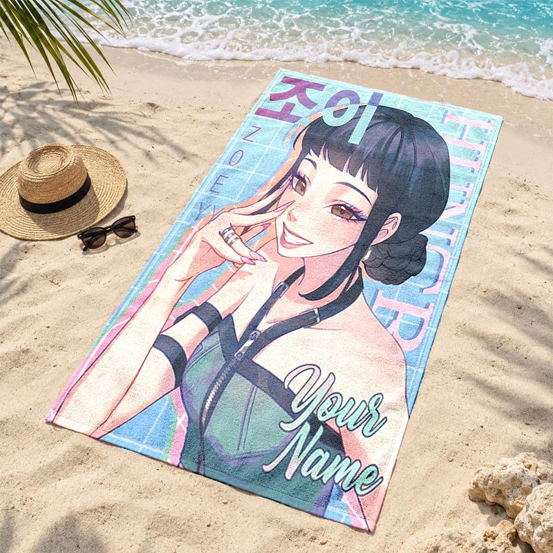 Kpop Demon Hunters Custom Name Beach Towels Also Serve As Bath Towels Summer Essential a Musthave for the Outdoors the Beach and the Pool