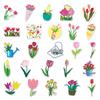 50pcs Tulip Cartoon Graffiti Stickers for Journals, Water Bottles & Suitcases - Waterproof