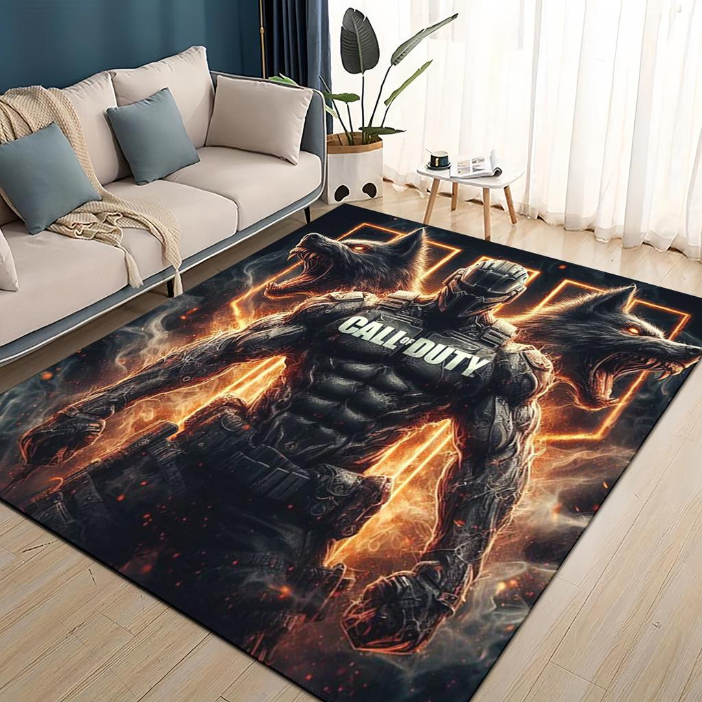 COD 27 Style New Call of Duty Ghost Simon Gun Games Carpet Rug for Living Room Bedroom Home Sofa,Kids Play Non-slip Floor Mat