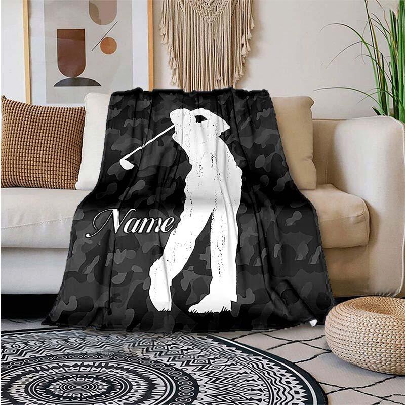 Golf Customize Your Name Blanket Used For Chair Office Sofa Bed Camping Soft And Warm Giving Friends And Relatives Birthday Graduation Gift