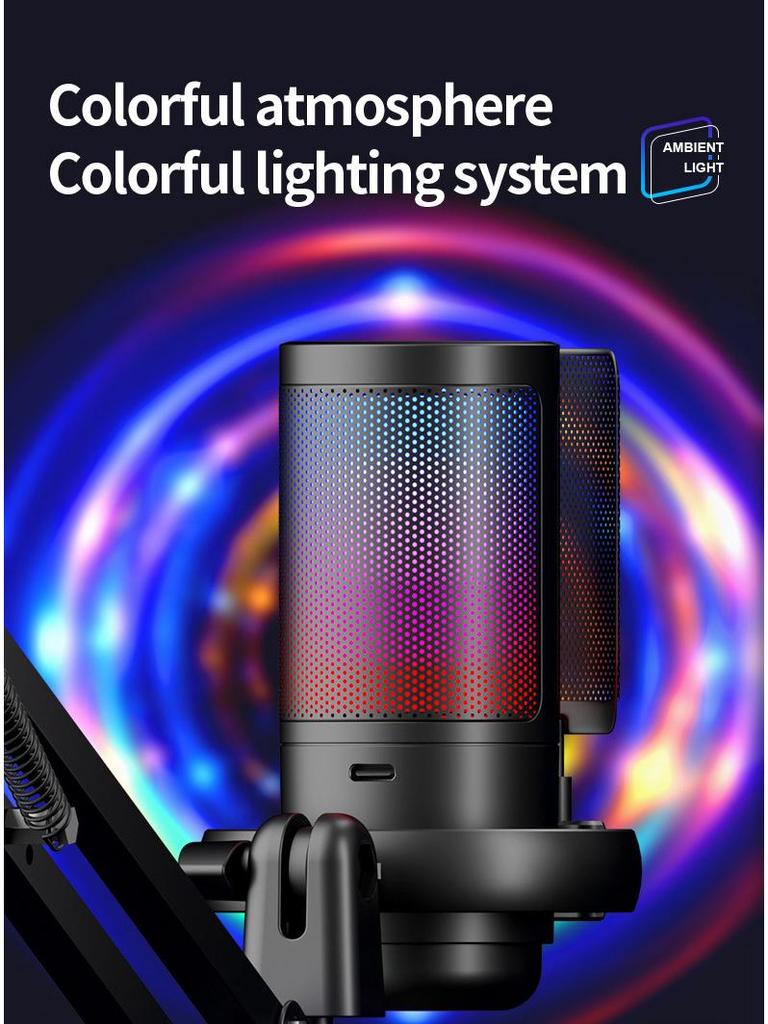 RGB USB Desktop-Mikrofon für Live-Streaming und Aufnahme