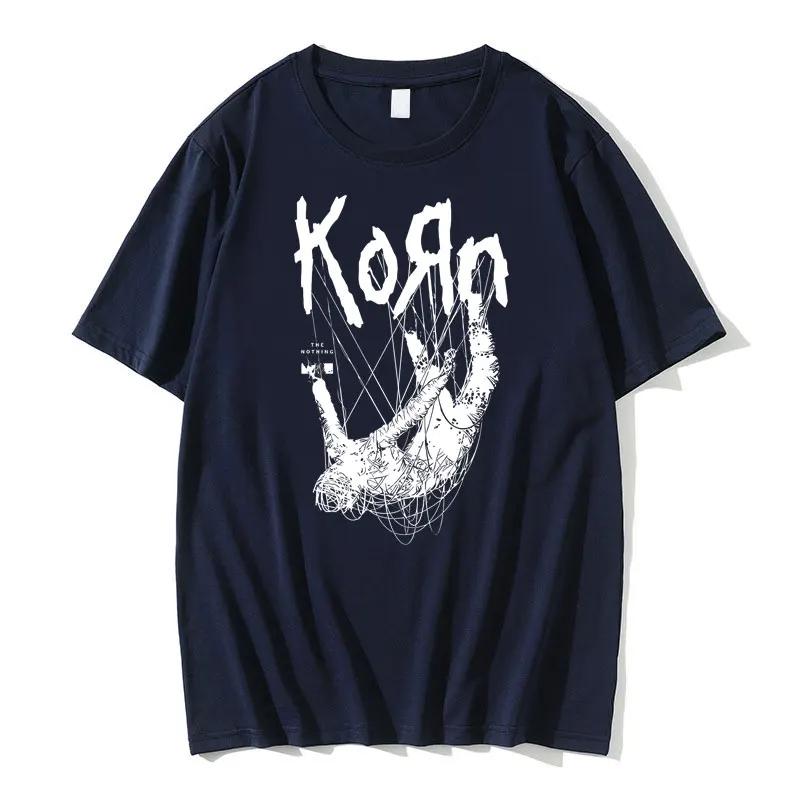 American Singer Rock Band Korn Print Graphic T-shirt Summer Short Sleeve Tees Tops Streetwear Casual Pure Cotton T Shirts Men's