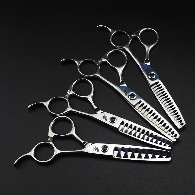 Shen Xingzhe 6.0-Inch Thinning Barber Scissors with Fish Bone Tooth Shape, 4 Teeth Types, 7H