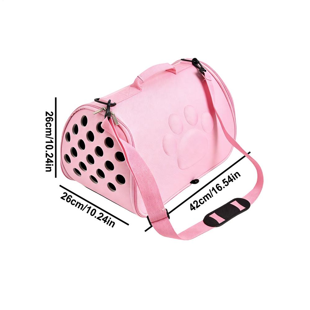 

Сумка-переноска для кошек, сумка-мешок для кошек с плечевым ремнем, дышащая сумка для щенков для путешествий, походов, на открытом воздухе, в самолете, для кемпинга M розовый