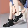 Soft Leather Women's Boots Fleece Thickened Flat Bottom Middle Old Mother Women's Cotton Shoes Soft Leather Plush Fashion Boots Women
