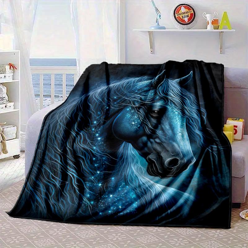 Blue Horse Dreams Blanket Flannel Blanket Throw Blanket Sofa Cover Blanket Soft Premium Blanket Picnic Blanket Tv Blanket Gifts