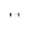 Malachite Star Emblem Stud 925 Silver Earrings E042-01G-M