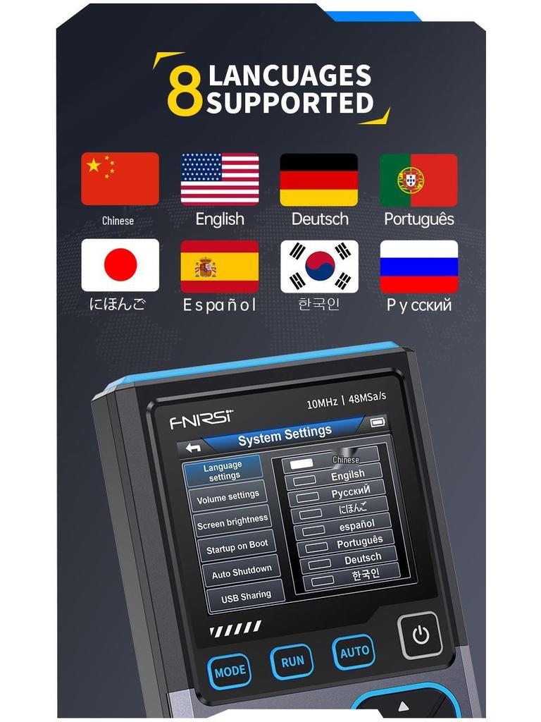 FNIRSI DSO-TC4 3-in-1 Oscilloscope, Transistor Tester, Signal Generator, 10M Bandwidth, Burn-Proof