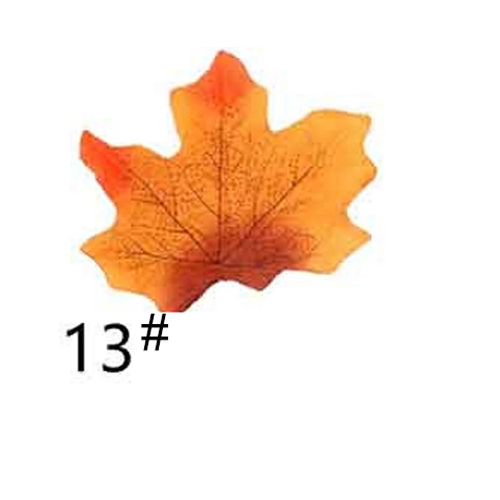 200pcs Artificial Maple Autumn Leaves Plastic Fake Leaves Fake Autumn Maple Leaves Halloween Holiday Wedding Party Decoration
