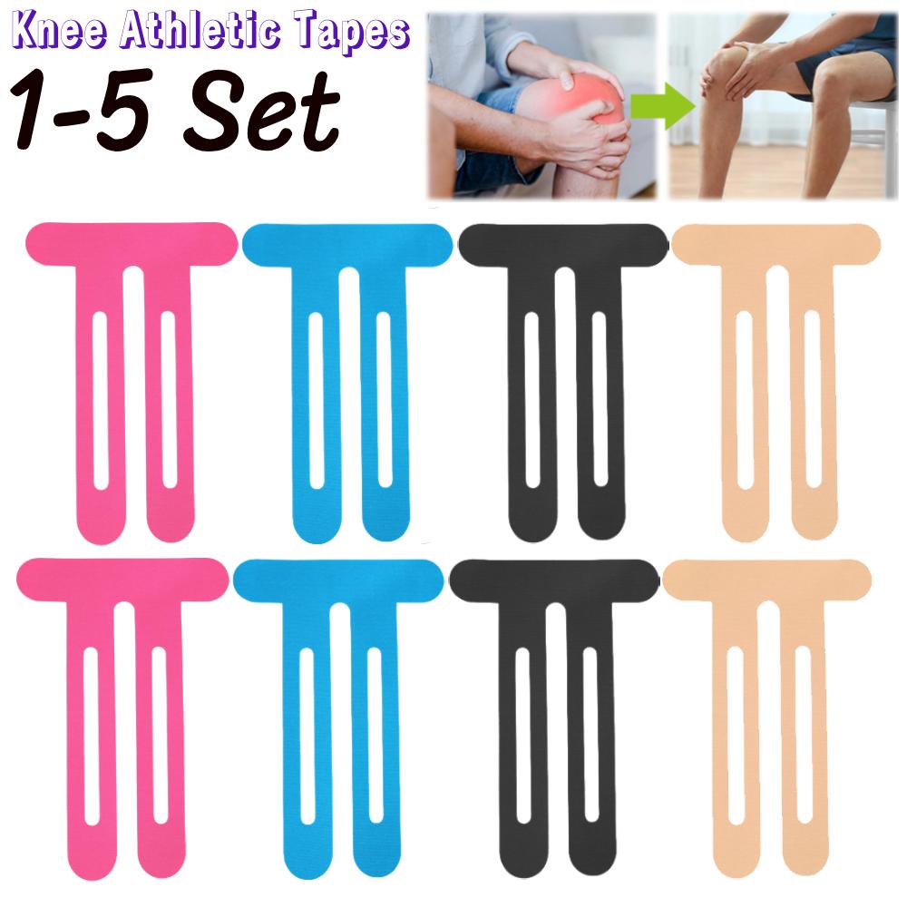 1-5Set Precut Kinesiology Tape Elastic Knee Athletic Tape Breathable Sports Protection Patches for Preventing Injury