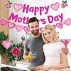 §Happy Mother's Day Paper Pendant Banner Mother's Day Pink Party Decoration Heart Flower Mom Day Paper Garlands