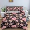 Tropical Flower Leaf Duvet Cover Set Queen Vintage Floral Bedding Set Boho Style Comforter Cover Floral Polyester Quilt Cover