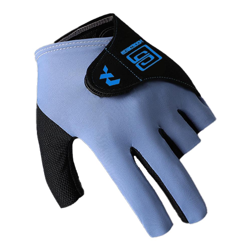 1PC Professional Half Finger Billiard Gloves For Left Hand Breathable Wear Resistant Ice Silk Gloves With Non-Slip Gasket Self-Adhesive Cloth Fixed