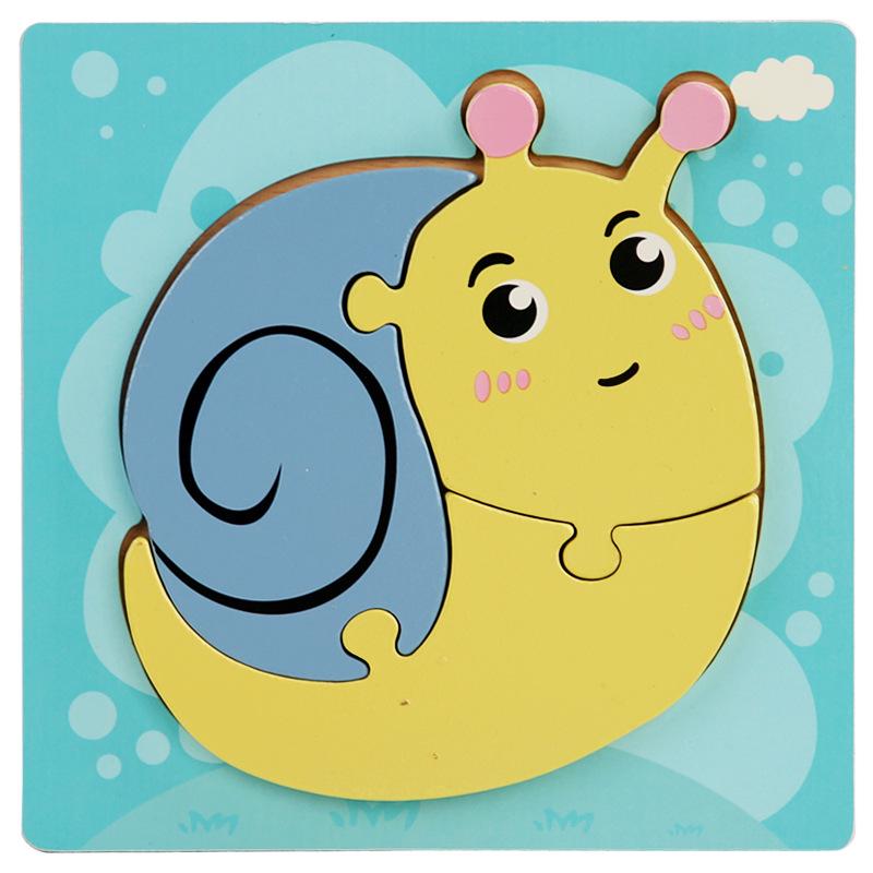 Wooden 3D Puzzle for Early Education: Infant & Toddler Intellectual Development, Hand-Eye Coordination Toy for 1-3 Year Old Boys & Girls