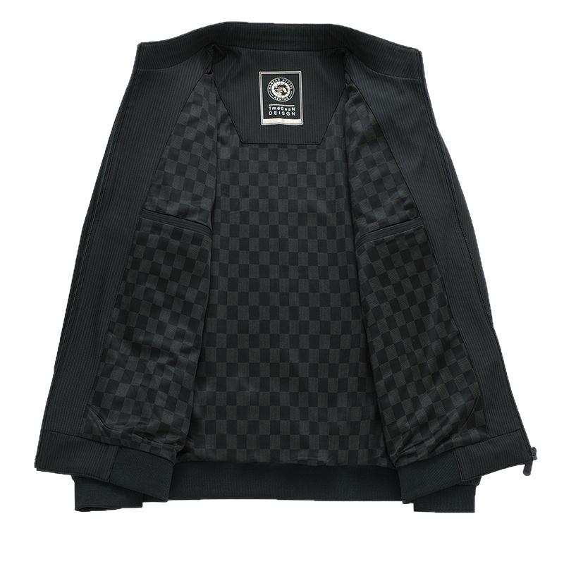 Spring & Autumn Men's Business Casual Stand-Up Collar Jacket - Lightweight, High-End Design for Middle-Aged Elegance