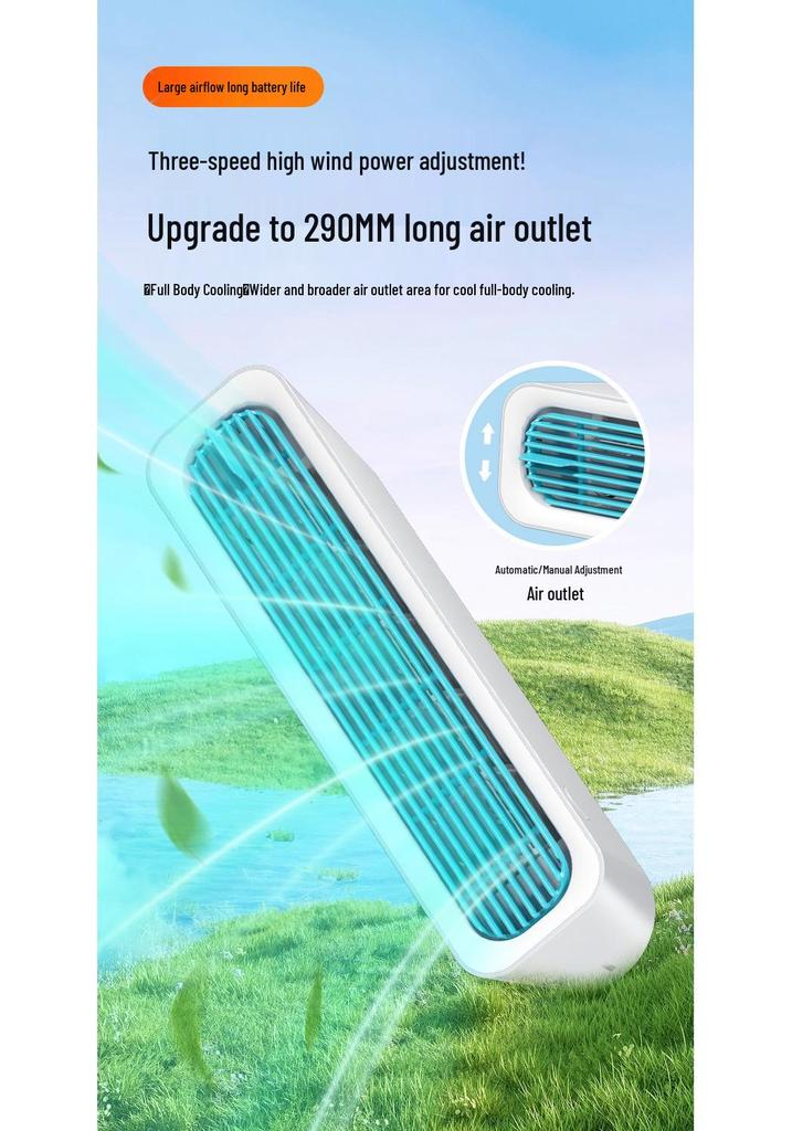 New Bladeless Tower Fan: Portable USB Desktop Fan with Large Wind Power for Office