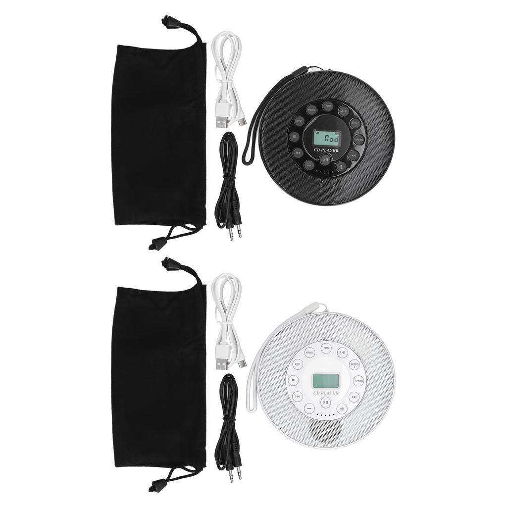 Portable CD Player with Speakers Anti Skip 1500mAh Rechargeable CD Player for CD CD RW MP3