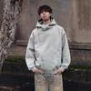 Asymmetrische Herren-Kapuzenjacke mit doppeltem Knopf und falschem Reißverschluss