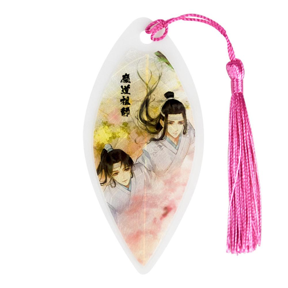 

Leaf Shape Teacher Gifts Stationery Mo Dao Zu Shi Bookmarks Book Marks Tassel Pendant Page Markers 07