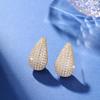 Elegant Teardrop Micro-Pave Diamond Stud Earrings for Women - Luxurious and Sparkling Accessories