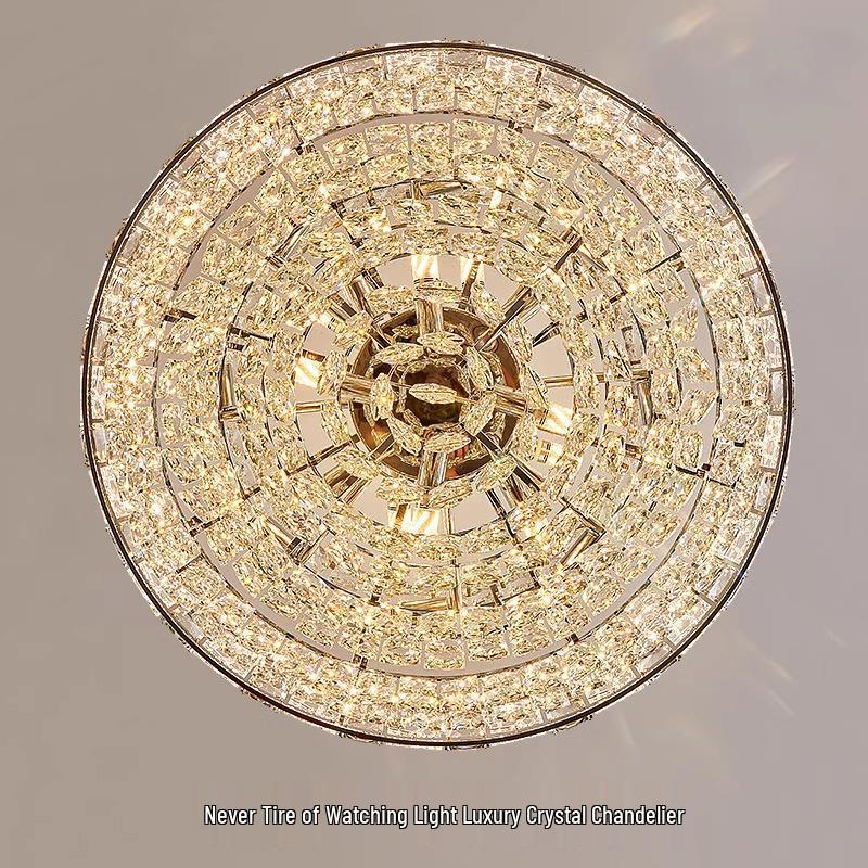 2025 Romantic Crystal Petal Chandelier - Cream Style, Warm Luxury for Living Room/Bedroom