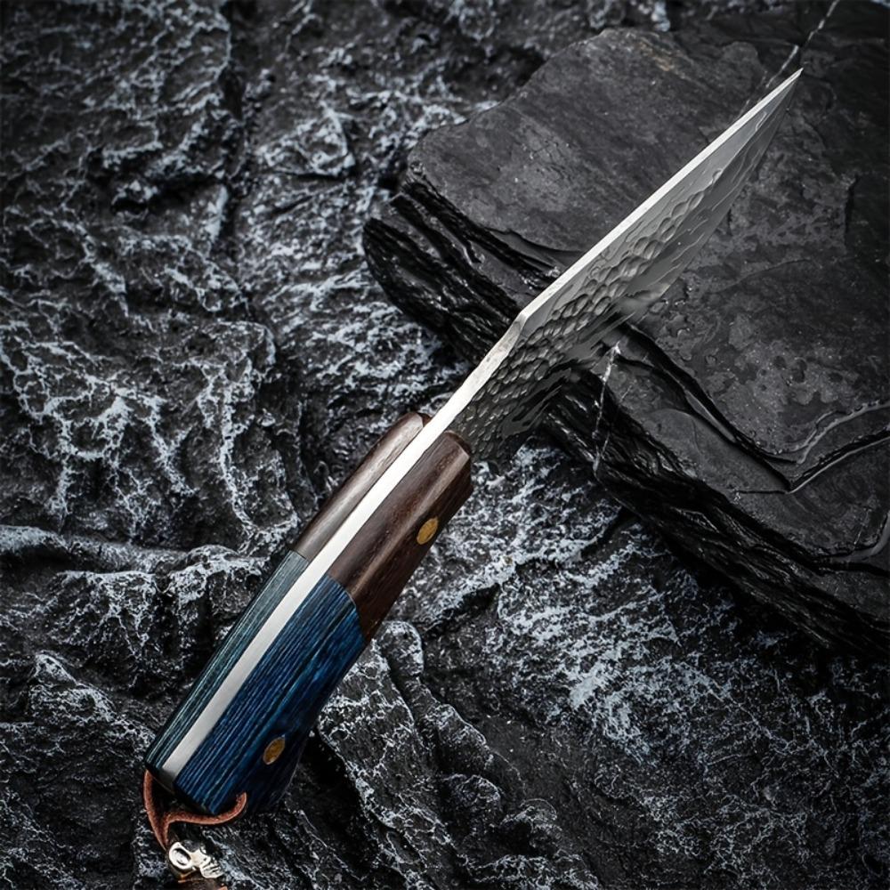 Damascus Forge Multi Functional Knife - Sharp Blade Handheld Outdoor Meat And Fruit Knife, Kitchen Knife, Beautiful And Durable