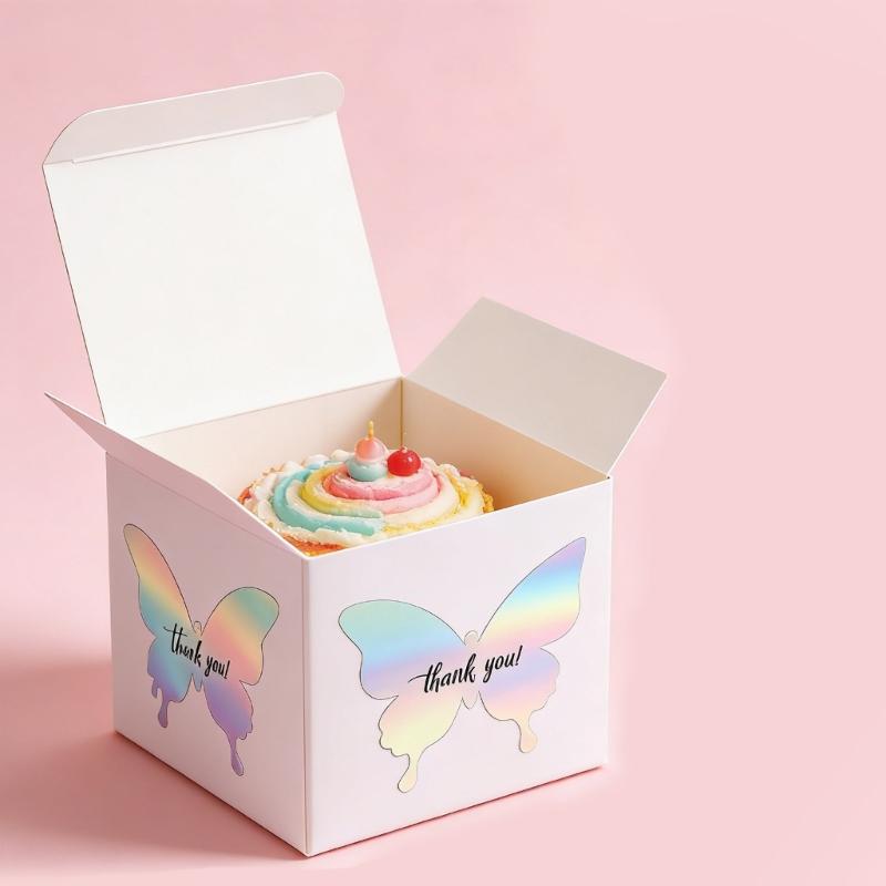 1 Roll Elegant Butterfly Thank You Sticker Selves Adhesive and Removable Ideal for Notebooks Albums and Decorations