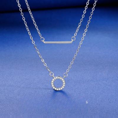 Geometric Double-layer Stick Ring Necklace Women's Simple Fashion High-end Design Sense Necklace Women's