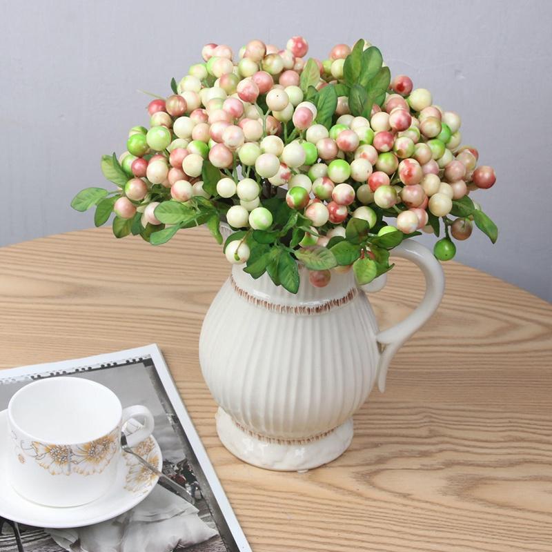 3Pcs Mini Artificial Berry Flower Christmas Fruit Fake Berry Simulation Foam Flower Decoration Wedding Family Table Arrangement