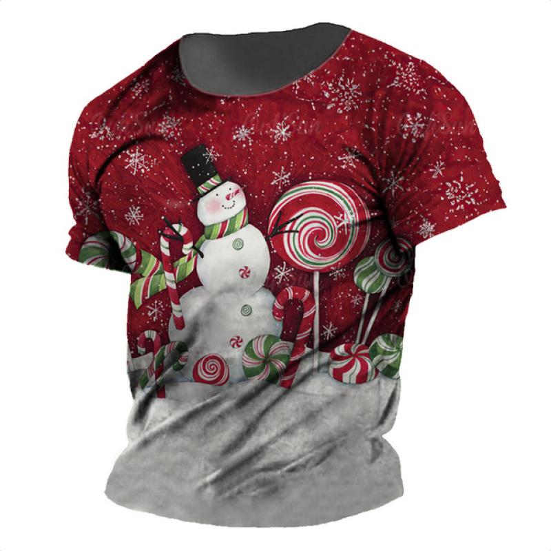 Christmas O-Neck Men's T Shirts 3d Print Short Sleeve Man Tees Tops Holiday Male Casual Oversized Shirts High Quality Clothing