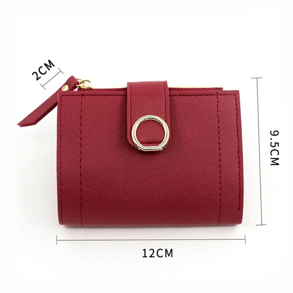 PU Leather Women Wallet Large Capacity Zipper Short Purses Wear-resistant Multiple Card Slots Card Holder For Girls Women's