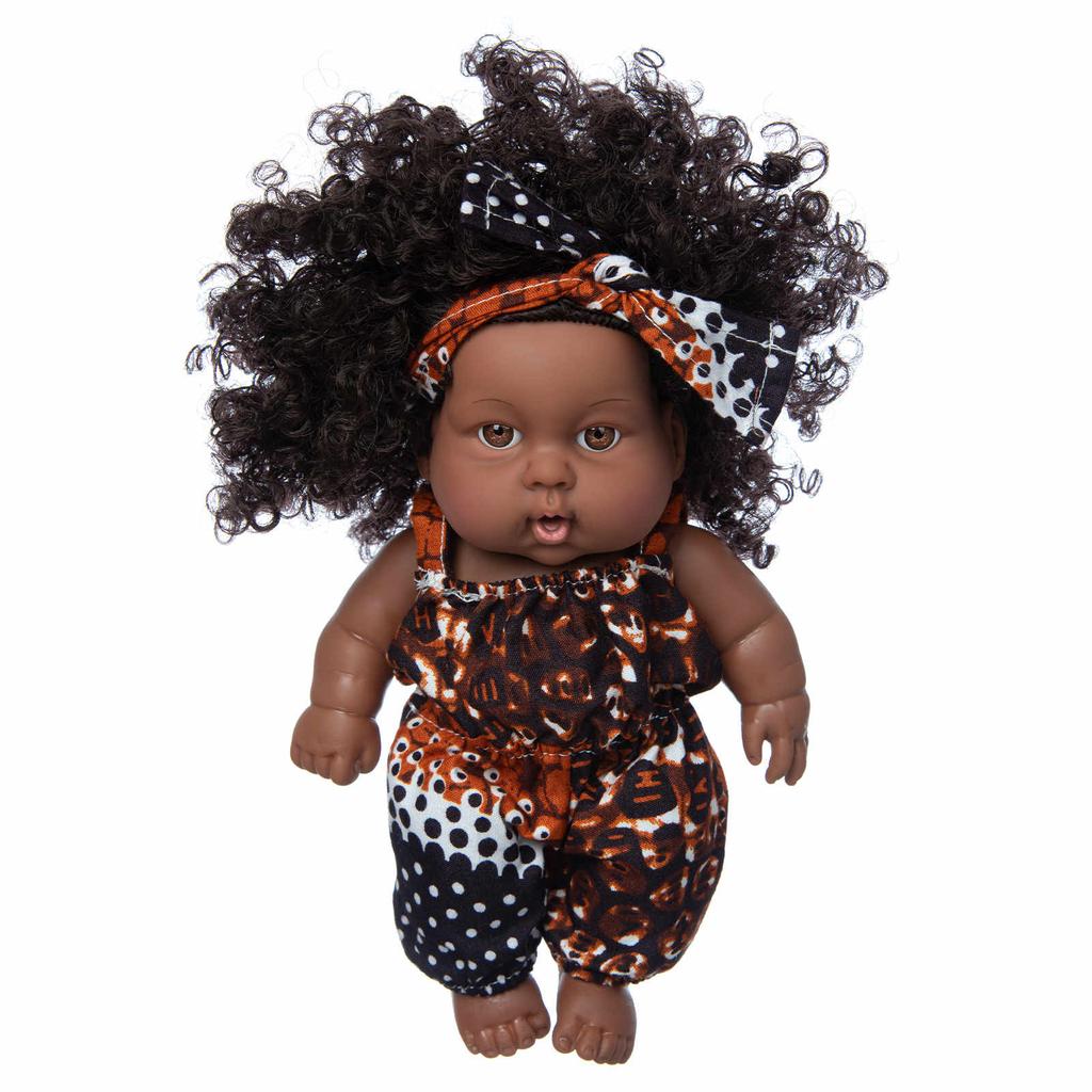 Black Black Baby Cute Curly Black 8-Inch Vinyl Baby Toy