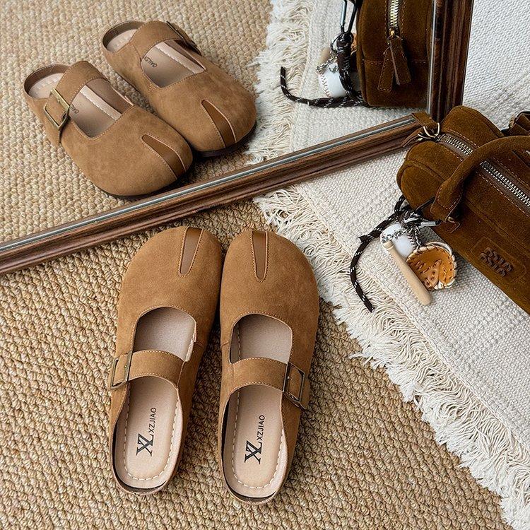 [Ushilai] Retro and comfortable soft-soled loafers for women's 2025 spring new thick-soled casual versatile one-pedal