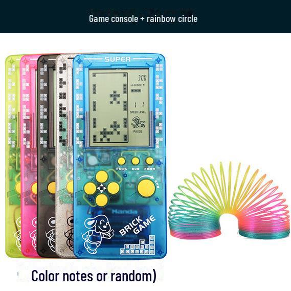 "2023 Nostalgic Tetris Game Console, 4.1-Inch Screen, Transparent Frosted Shell, Handheld"