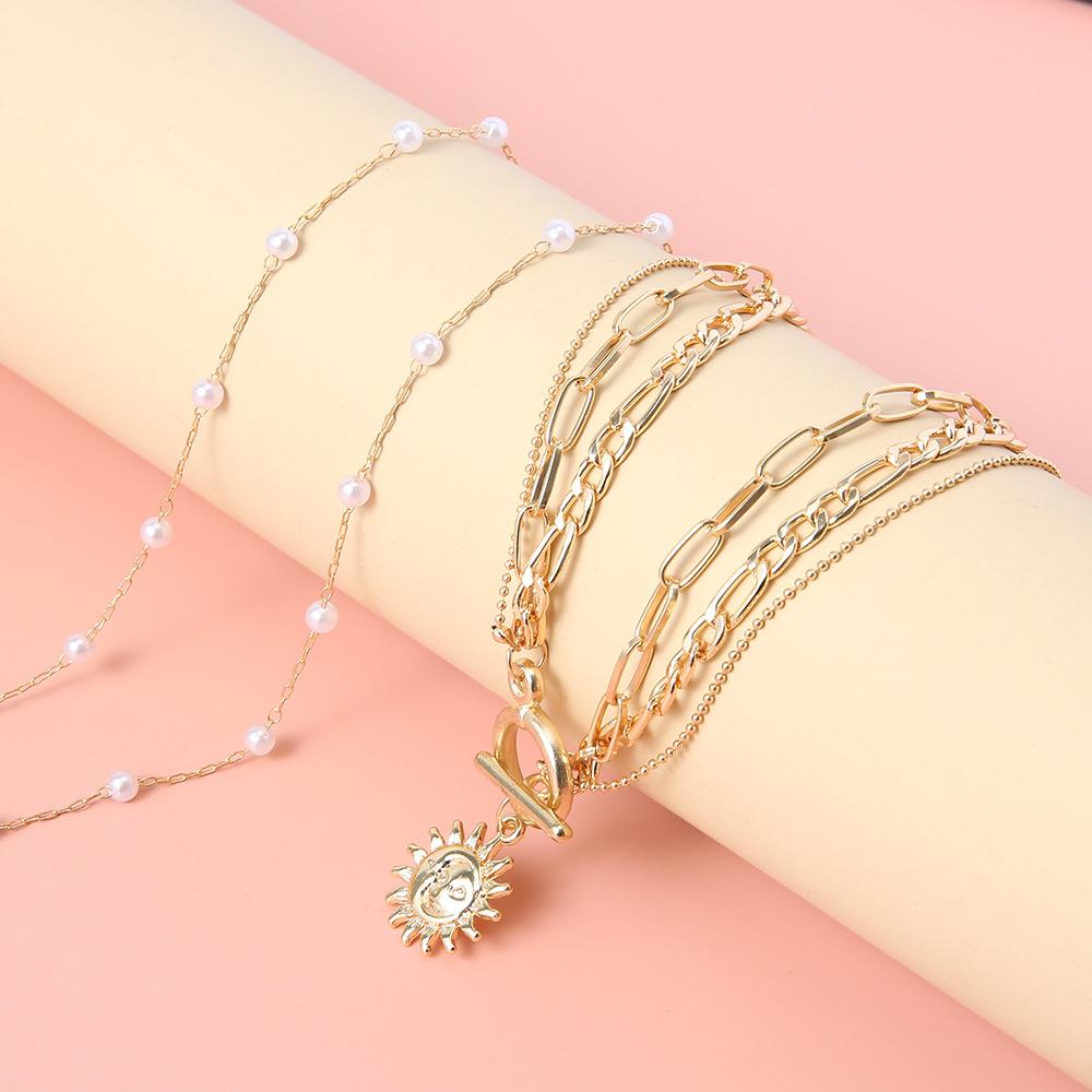 Sun Pearl Multi-Layer Necklace