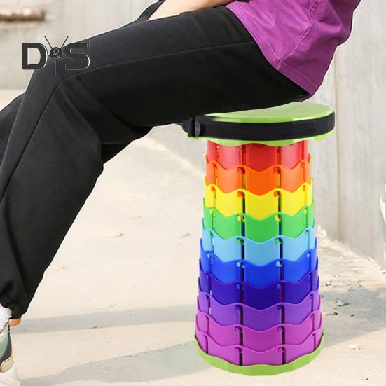 Zusammenklappbarer Klapphocker, leicht, 200 kg Tragkraft, tragbarer Campinghocker, einziehbarer Teleskophocker, faltbare Reise-Fußstütze für Camping