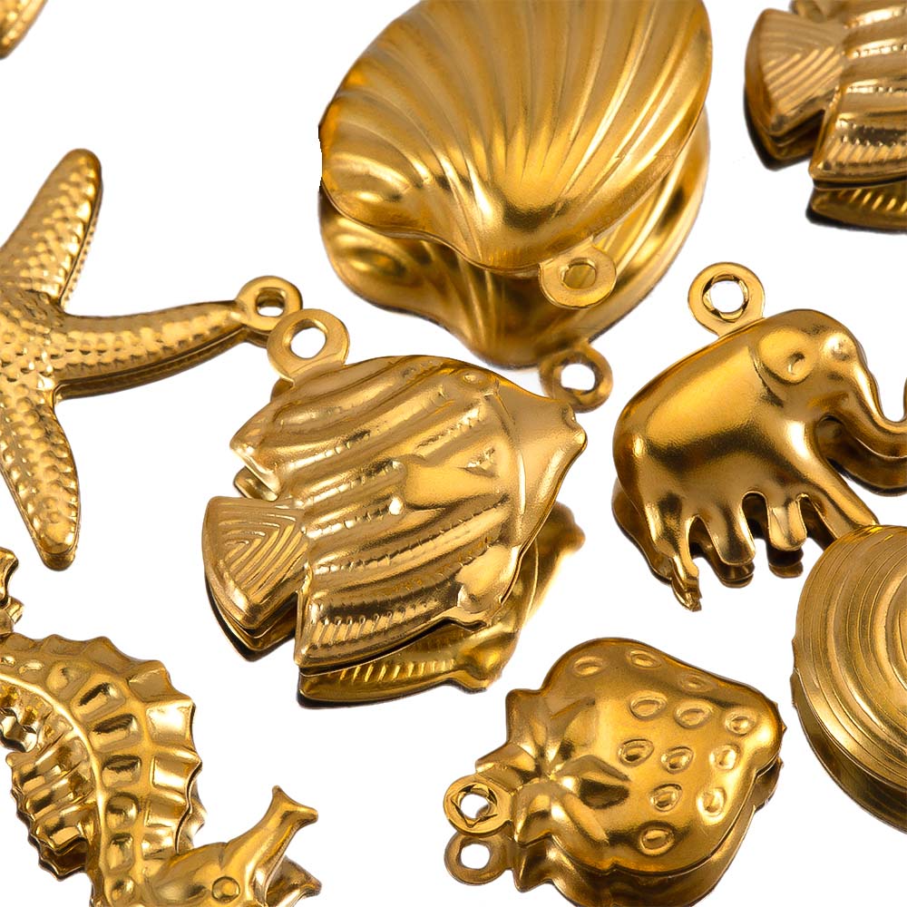 10pcs Stainless Steel Starfish Shell Charms Marine Animal Charms For Making Earrings Ocean Necklace Bracelet Jewelry Accessories