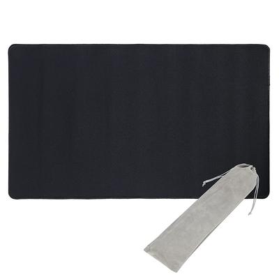 Mini2x TCG Covoraș de Joc din Cauciuc Covoraș Magic pentru Jocuri de Cărți și Jocuri PC Câmp de Luptă Jumătate 35x60cm cu Sac de Depozitare și Etui Accesorii pentru Cărți Negru/Simplu