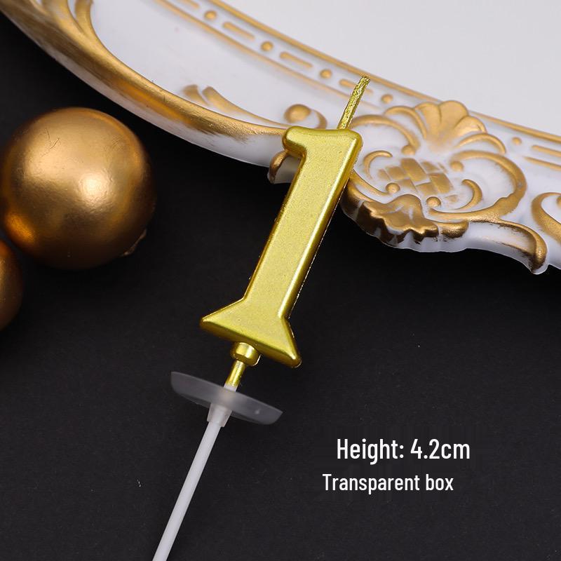 Gold Number Birthday Candles for Baby's First Birthday Cake Decoration Party Dessert Toppers