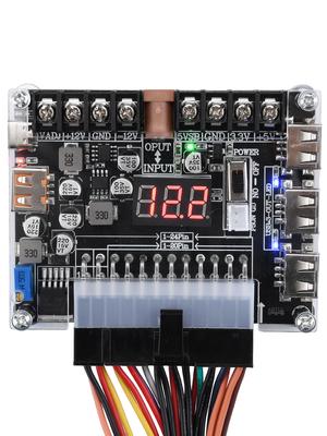 20/24-pin ATX Power Adapter Board Desktop Computer Case Power Supply Fast Charging Adjustable Voltage with Red Digital Display