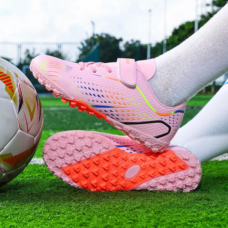 Boys Football Shoes AG/TF Spike Rubber Soft Sole Kid's Professional Artificial Turf Training Football Boots for Girls Soccer Shoes