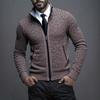 Men's Plus Size Stand Collar Cardigan: 2025 Autumn/Winter Warm Knit Sweater Coat