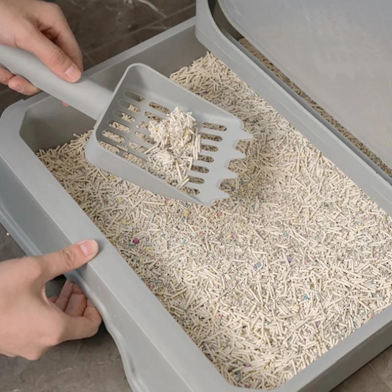 Extra Large Cat Litter Box Totally Closed Cat Sandbox with Drawer Anti-Splash Cat Litter Pan Detachable Odor Removal Cat Toilet