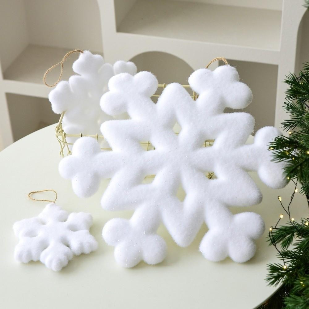 Simulation Christmas Snowflake Pendant Flocking Christmas Tree Decoration Winter Holiday