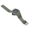 Men Watch LED Night Light 50m Waterproof Large Screen Rubber Strap World Time Zone Digital Display Watch OD Green