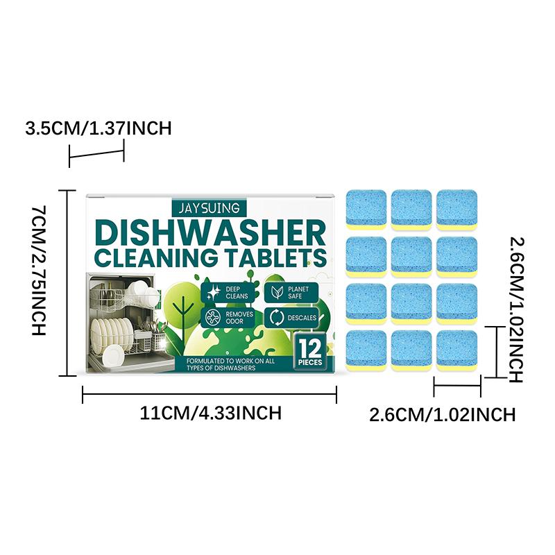 Dishwasher Cleaner And Deodorizer Tablets, 12Pack -Dishwasher Cleaning Tablets For Odor And Buildup Removal, Descaler