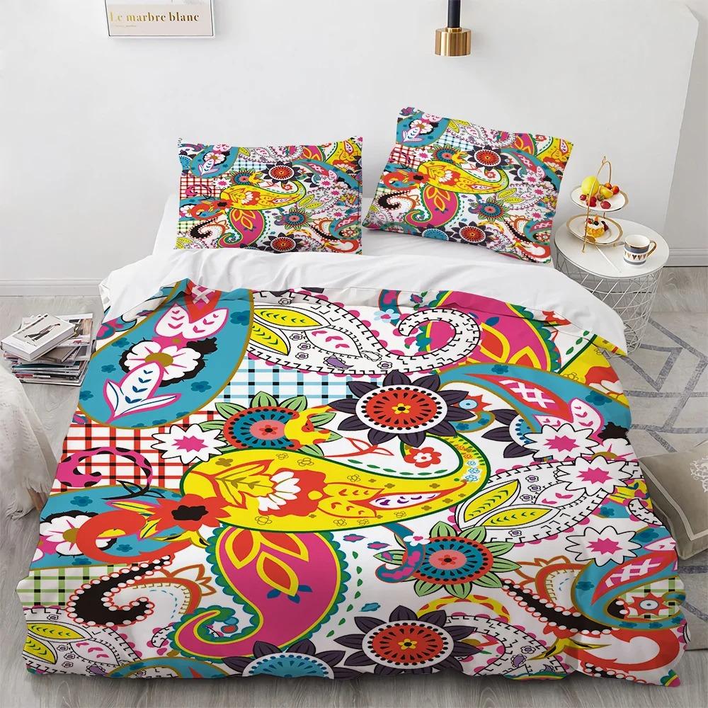 Mandala Duvet Cover Set Boho Style Horse Pattern Chic Polyester Comforter Cover King Twin Size for Teens Adults Boys Bedding Set