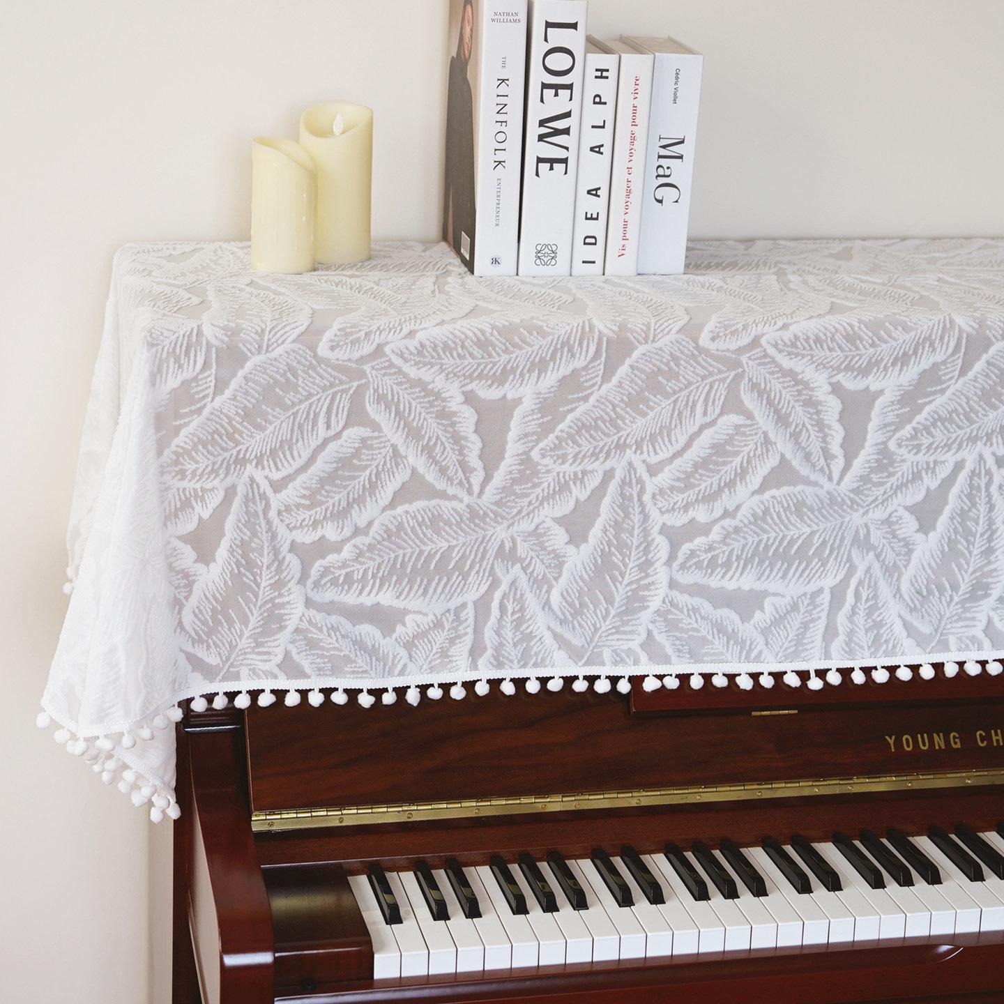 Kant Pianohoes Half & Volledig Modern Minimalistisch Stofdicht Amerikaanse Stijl Decoratieve Doek Sjaal voor Rechtopstaande & Digitale Pianohoes 80x120cm