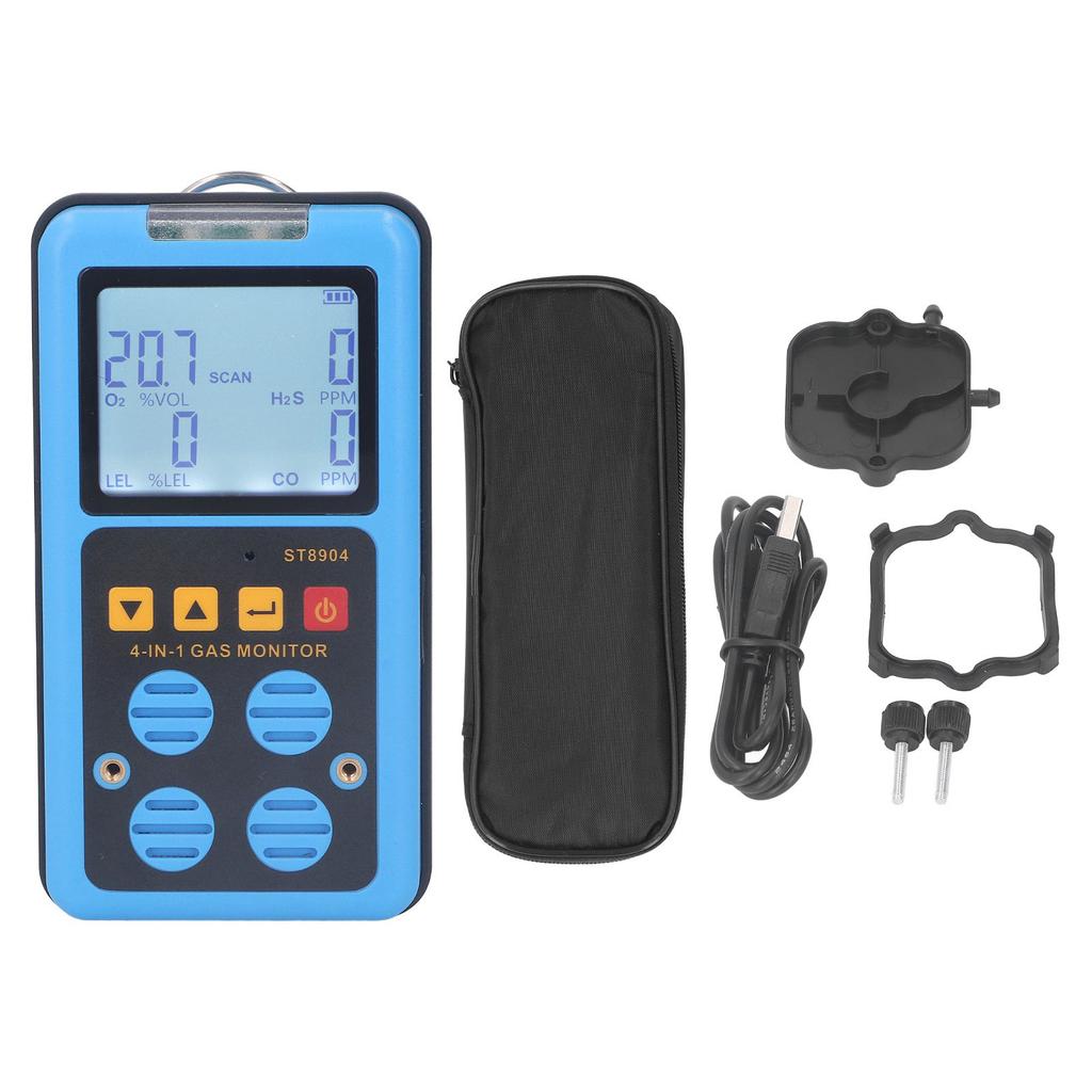 Gas Tester Accurate Measurement Rechargeable Gas Detector 3 Alarm Modes Short Response Time 4 in 1 for Agriculture