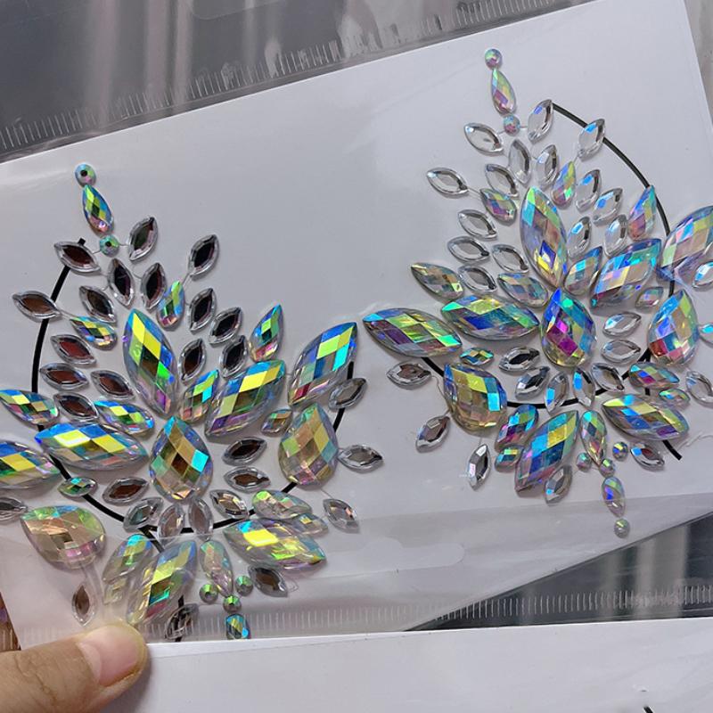 1Pc  Temporary Tattoos Fake Tattoo Stickers For Women Sexy Chest Jewels Face Body Art Acrylic  Diamond Sticker
